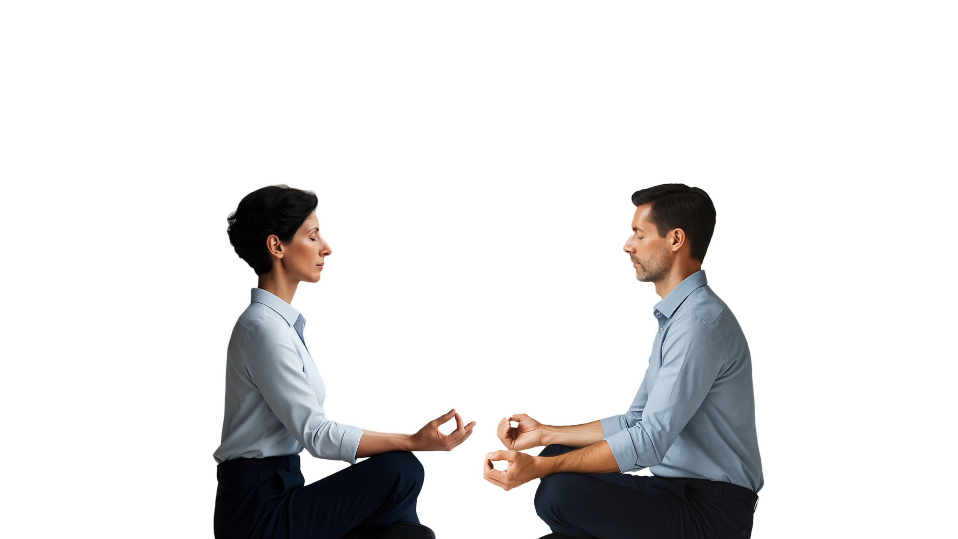 Empresarios frente a frente representando colaboración y transformación digital de empresas.